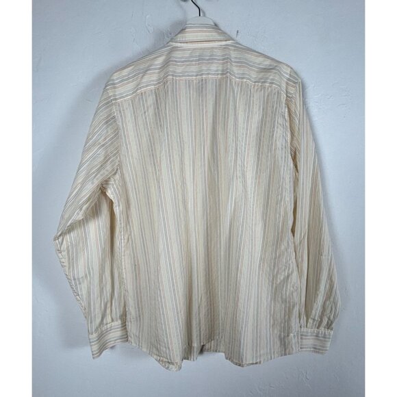 Faconnable Womens Cotton Striped Long Sleeve Button-Up Shirt Large Multicolor - Picture 2 of 7